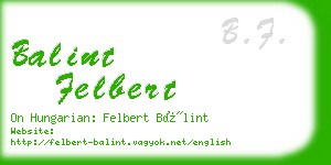 balint felbert business card
